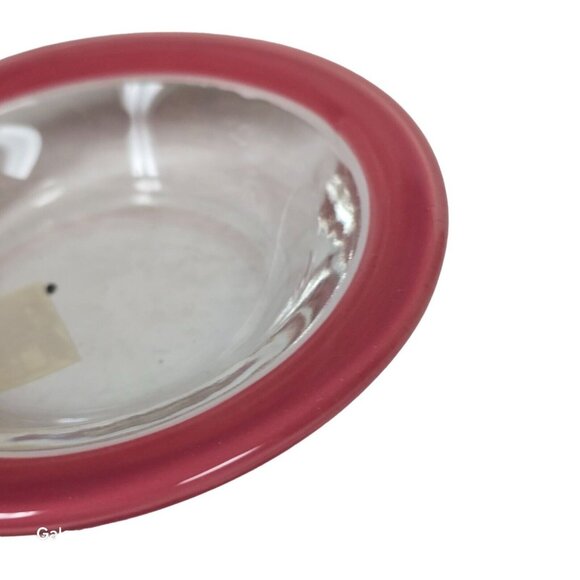 Fifth Avenue Crystal Ltd. Red Rim Clear Votive Candle Holder Tealight Home Decor - Picture 3 of 8